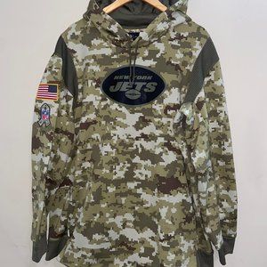 Nike New York Jets Salute to Service Camouflage Hoodie Mens 2XL DC7619-222 NEW